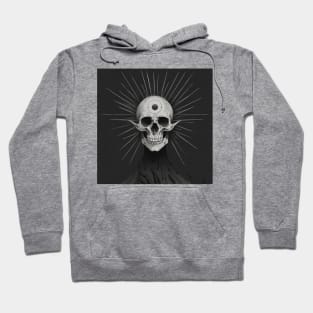 Monotone Illustration of Skull Hoodie